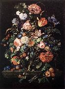 Jan Davidsz. de Heem Flowers in Glass and Fruits France oil painting artist